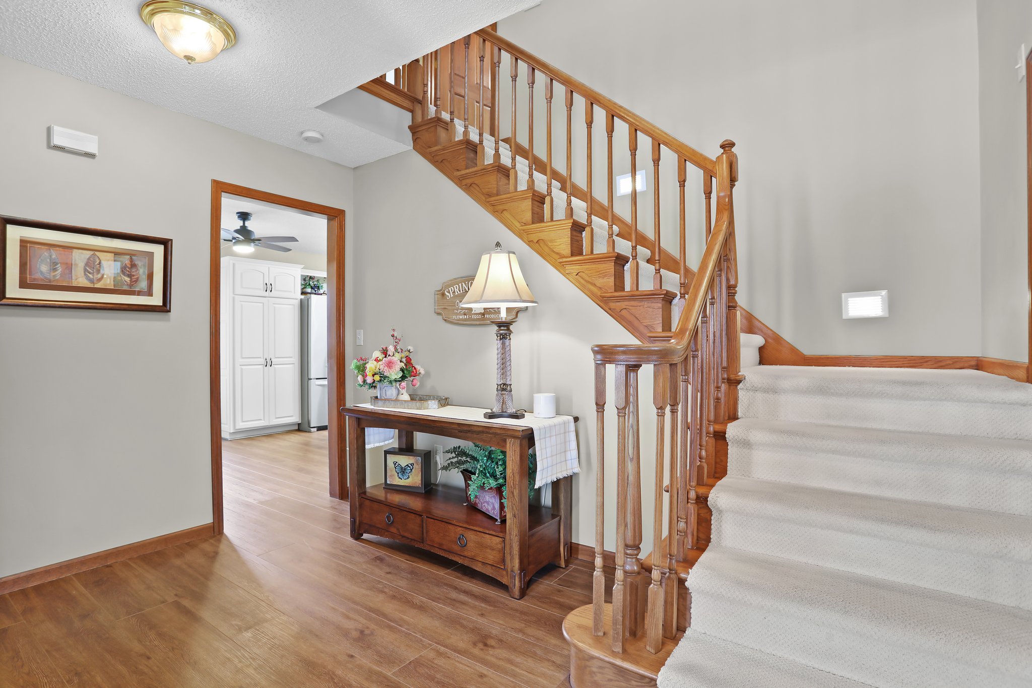 Foyer, Luxury Vinyl Plank/Wood Style Flooring, and Staircase