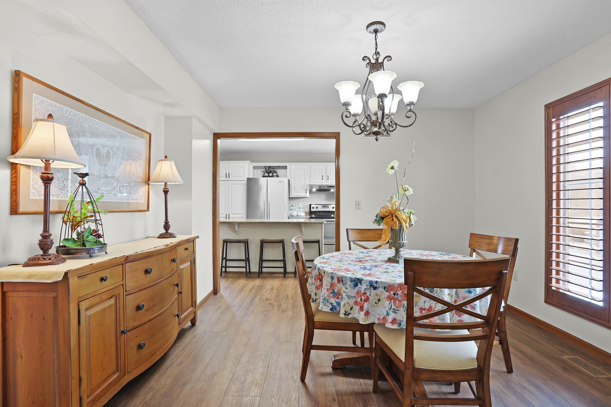 Separate Dining and Luxury Vinyl Plank/Wood Style Flooring