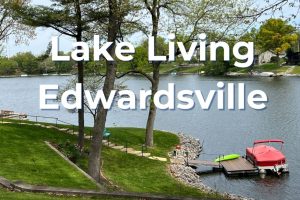 Lake, water front, residential homes, dock, pontoon boat, nature, Edwardsville
