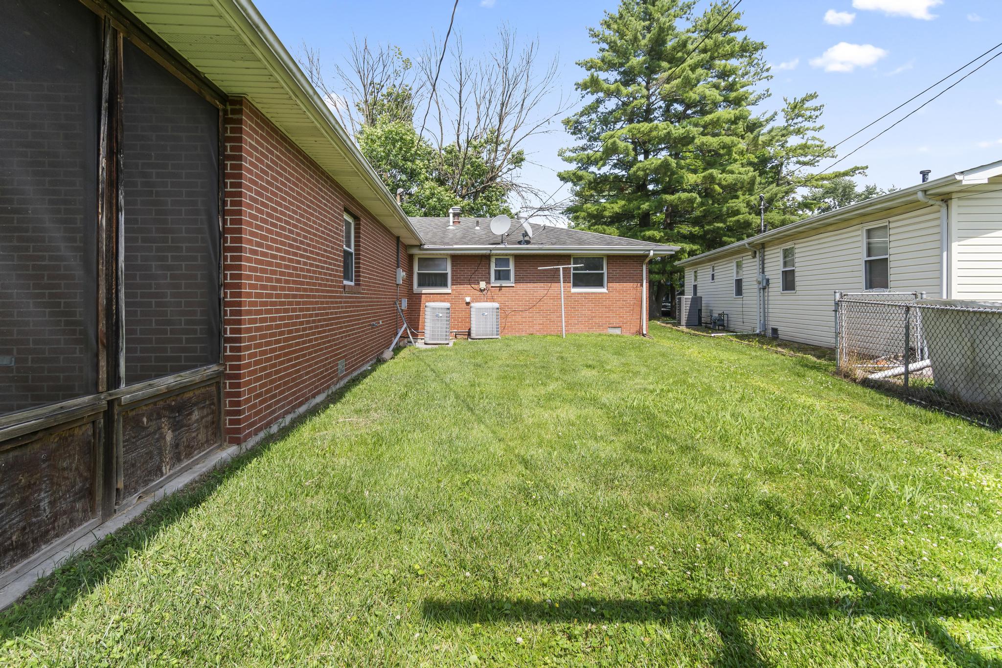 Back yard and Dual HVAC