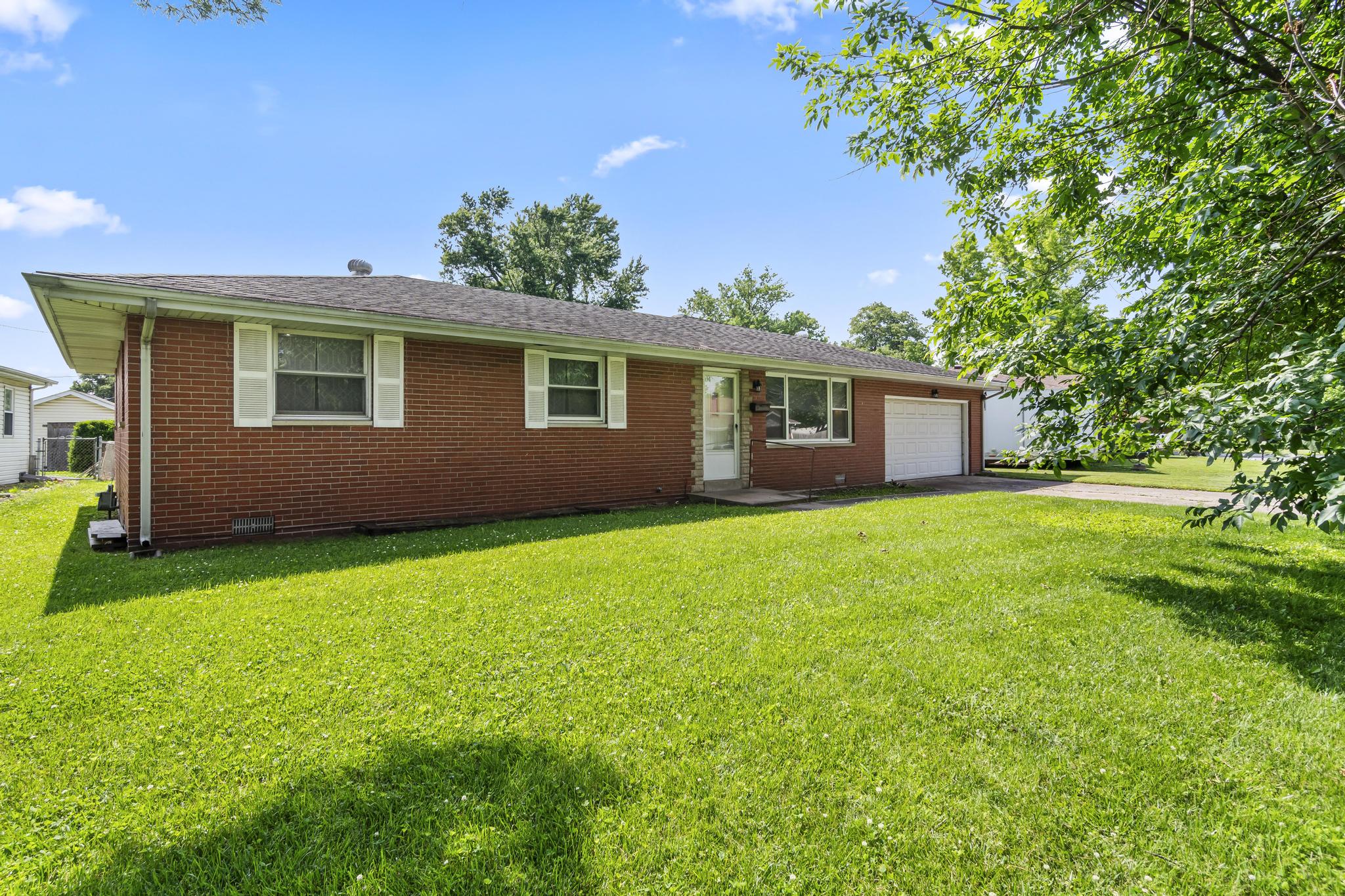 Front view of Ranch Brick Home