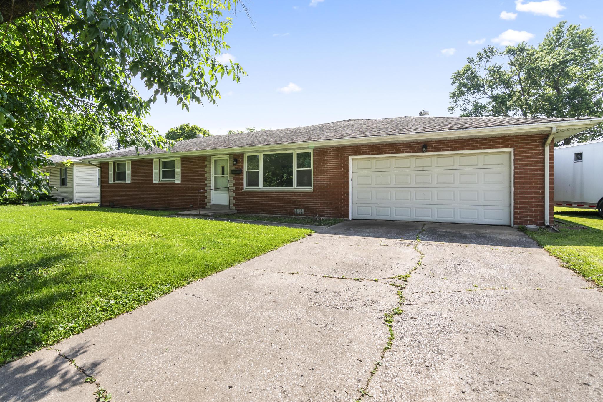 Front exterior, 2 car attached garage