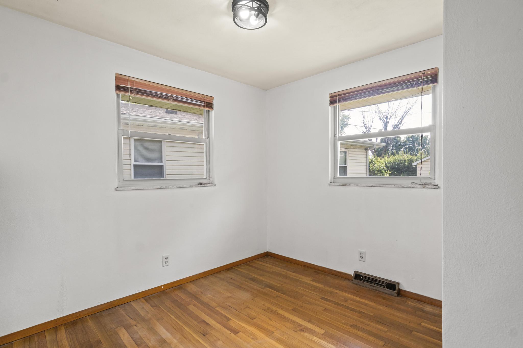 Bedroom 3, wood floors