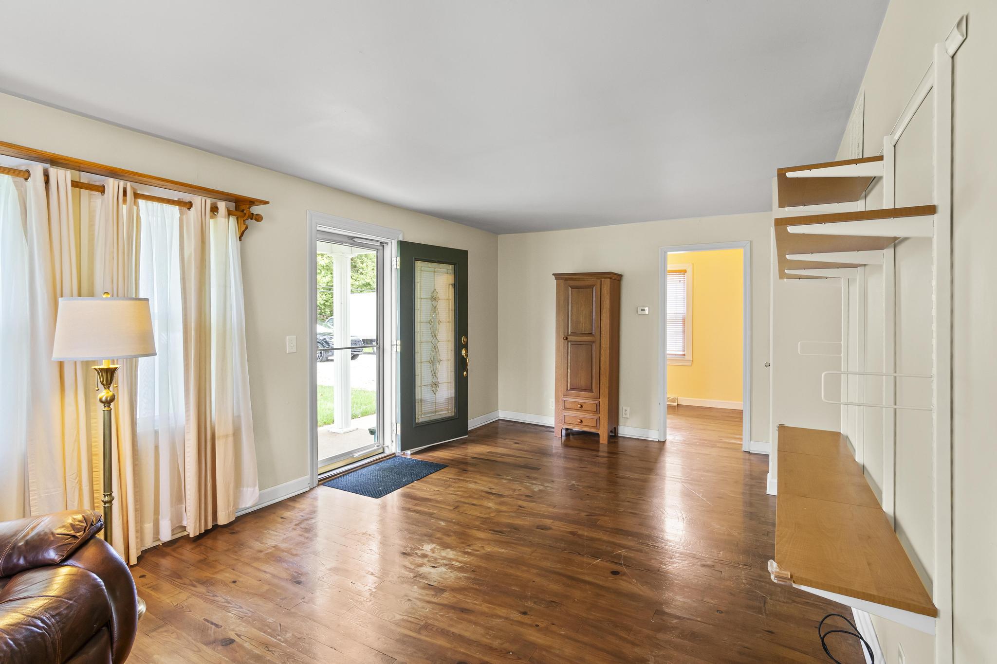 Living room feature wood floors