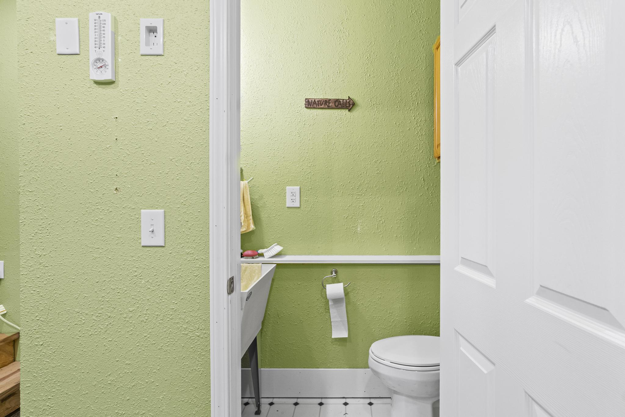 Garage office bathroom