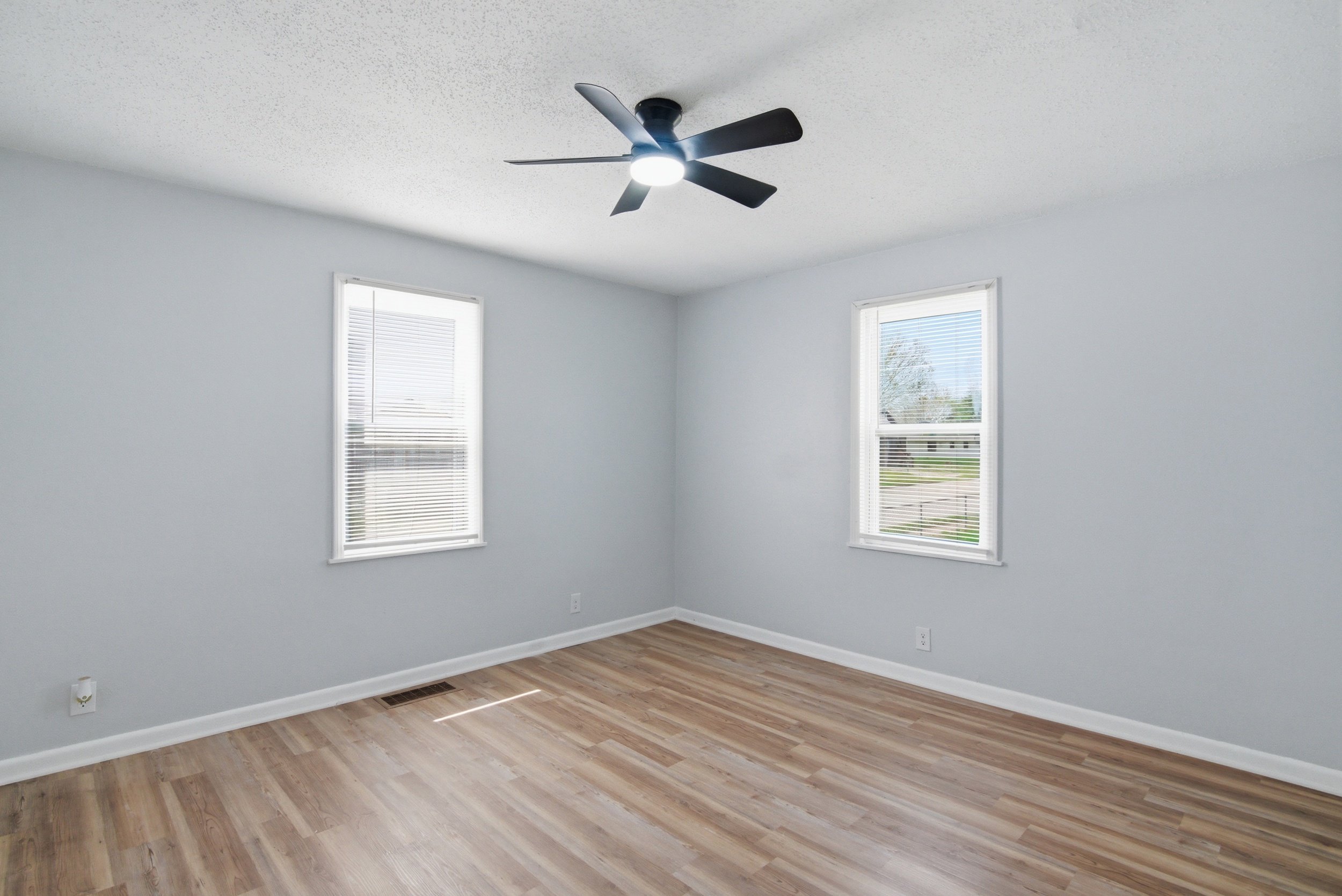 Front & side yard views from front bedroom 1929 Beckwith St. Madison.
